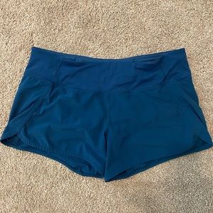 lululemon teal speed up shorts!!